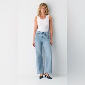 Aritzia Denim Forum The Farrah High Rise Wide Leg Jeans Size 28